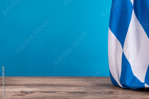 Photography Bavarian Flag As A Background For Oktoberfest.