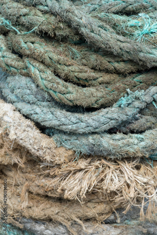 Old and rusty ship rope as background.