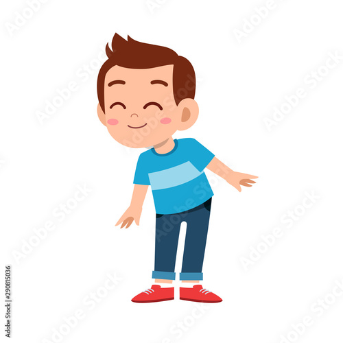 cute kid teen boy show facial expression
