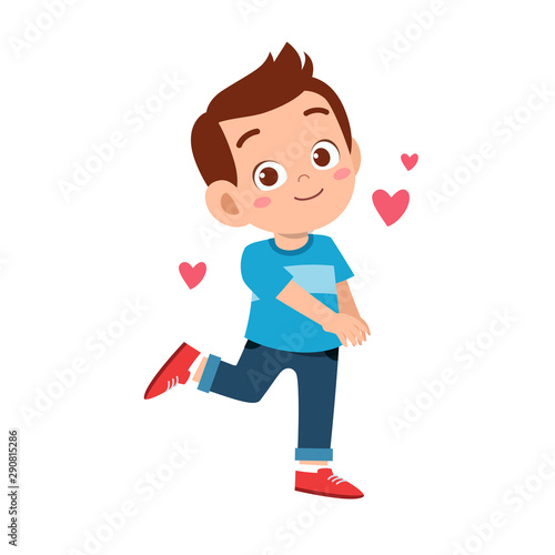 cute kid teen boy show facial expression