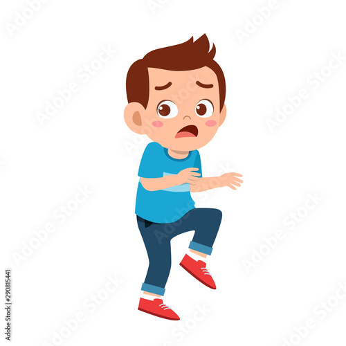cute kid teen boy show facial expression