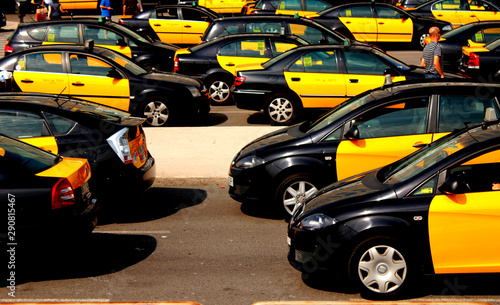 Taxi cars in Barcelona