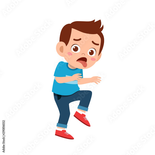 cute kid teen boy show facial expression