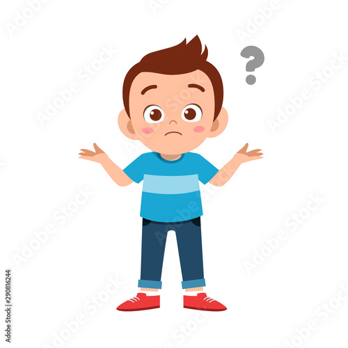 cute kid teen boy show facial expression