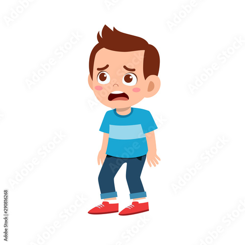 cute kid teen boy show facial expression