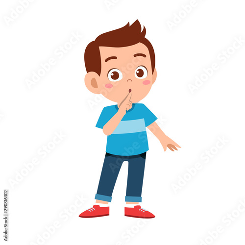 cute kid teen boy show facial expression