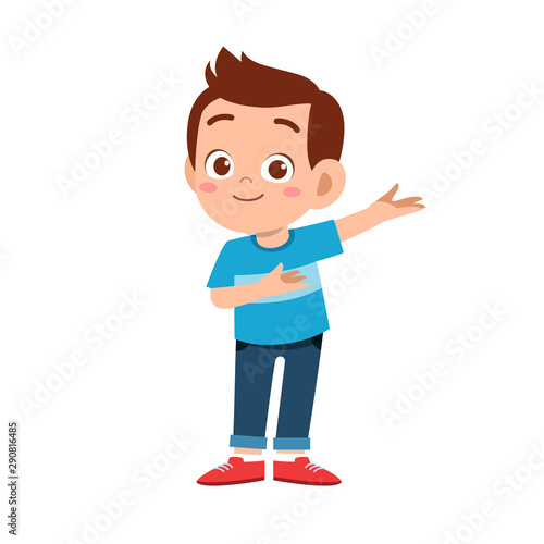 cute kid teen boy show facial expression