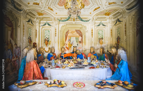 Canvas Print biblical scene representation (presepe) of the Last Supper of Jesus Christ Sacro