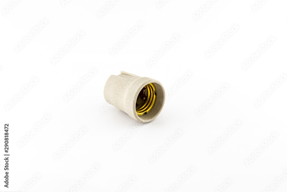 Ceramic lamp socket with copper contacts Ceramic lamp socket with copper contacts
