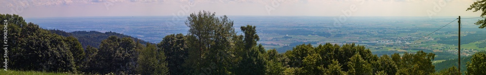 High resolution stitched panorama of a beautiful view near Grandsberg, Bavaria, Germany