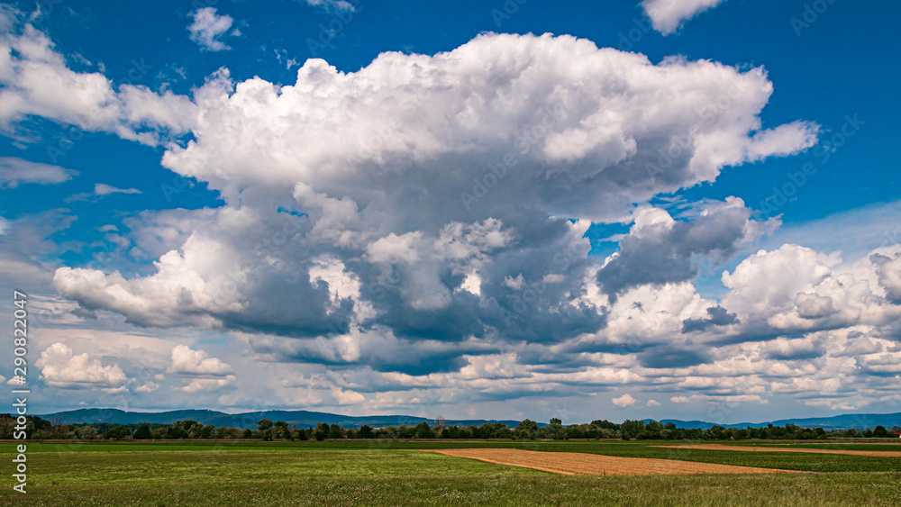 Beautiful storm clouds near Straubing harbor, Bavaria, Germany Beautiful storm clouds near Straubing harbor, Bavaria, Germany