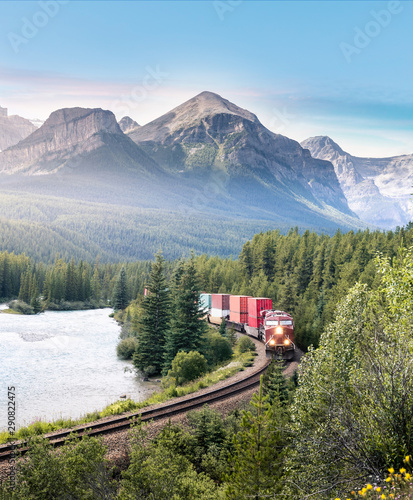 Morant's curve banff national park, Alberta Canada photo