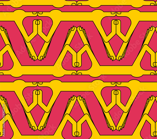 Yoni Mudra pattern seamless. Yoga symbolic hand gesture background