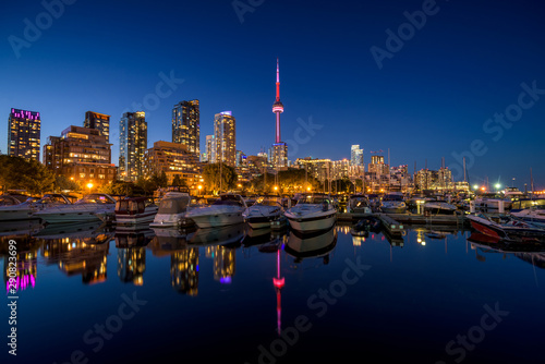 Toronto city skyline at night, Ontario, Canada © surangaw