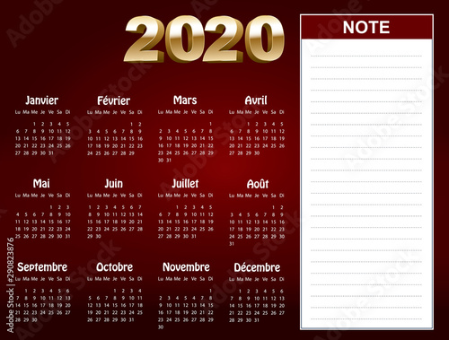 Calendrier 2020