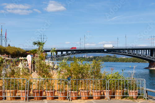 Mainz: Mainzstrand, Theodor-Heuss-Brücke. 19.09.2019. 