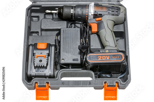 Cordless drill in a case