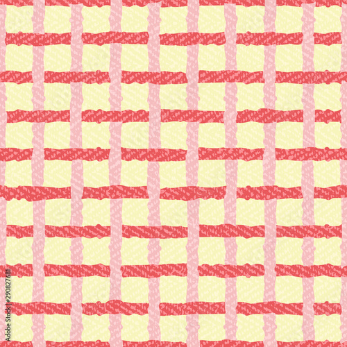 Fun checked plaid seamless pattern background. Colorful grunge design print great for kids, home decor, fashion, paper. Vector