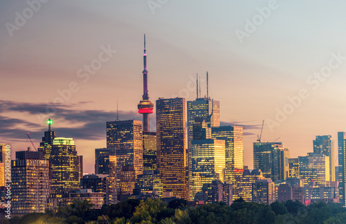 Photography Toronto city view from Riverdale Avenue. Ontario, Canada