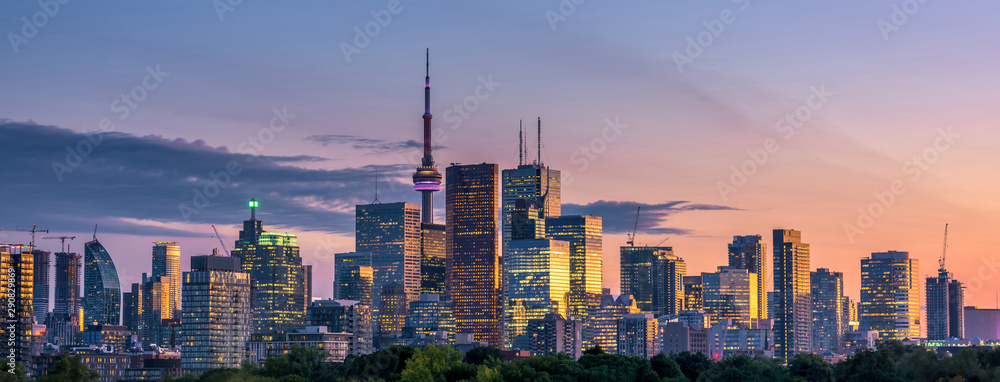 Toronto city view from Riverdale Avenue. Ontario, Canada