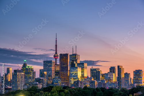 Photography Toronto city view from Riverdale Avenue. Ontario, Canada