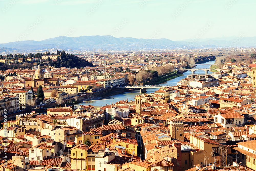 Famous view of Florence from Piazzale Michelangelo