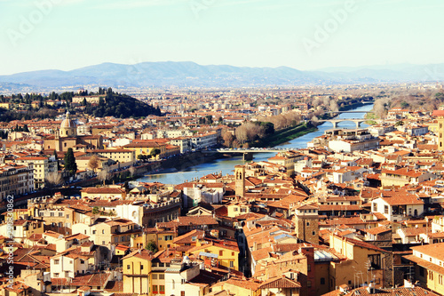 Obraz na płótnie Famous view of Florence from Piazzale Michelangelo w salonie