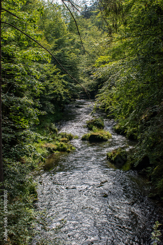 View from the wild Edmunds Gorge in Bohemian Switzerland near the town of Decin, Czech Republic