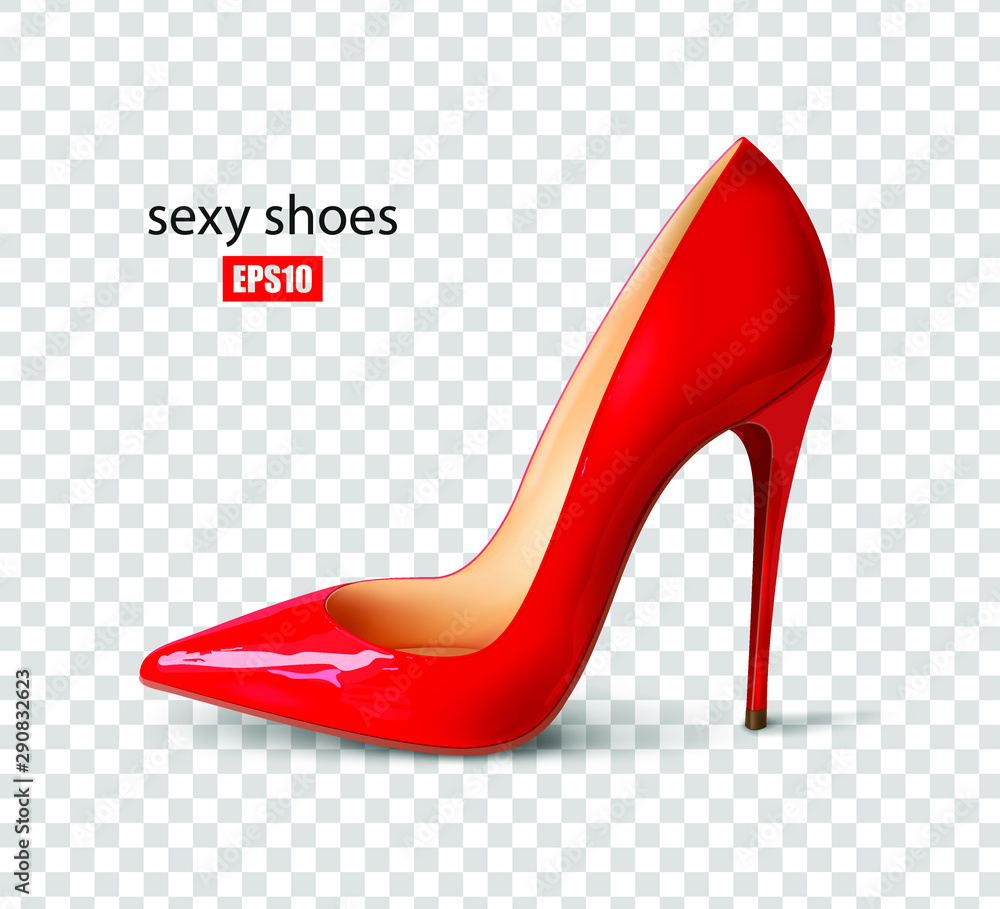 Red shiny heels shoes on transparent background PNG - Similar PNG