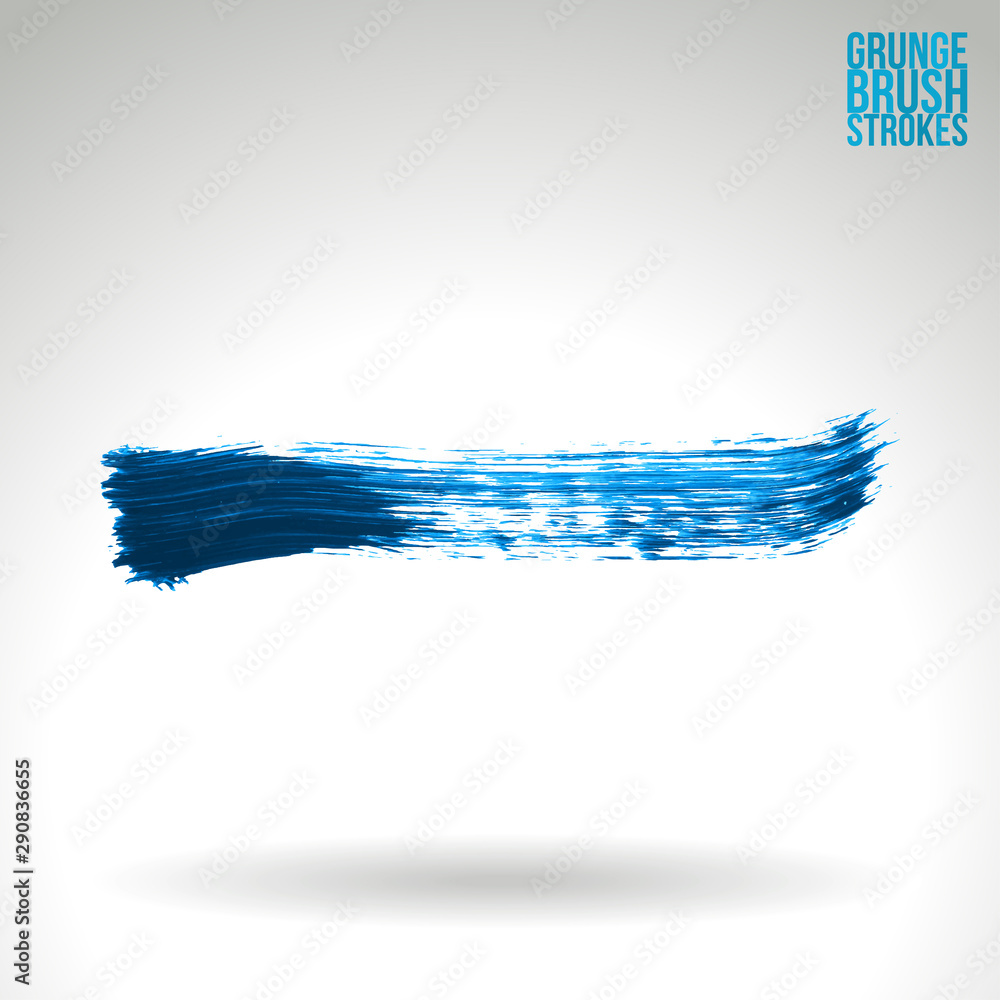 Blue brush stroke and texture. Grunge vector abstract hand - painted element. Underline and border design. Blue brush stroke and texture. Grunge vector abstract hand - painted element. Underline and border design.