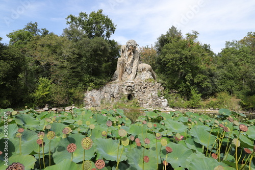 The Appennine Colossus was sculpted by Giambologna in the 16th century, it is located in the renaissance park of Villa Demidoff near Florence in Tuscany, Italy. photo