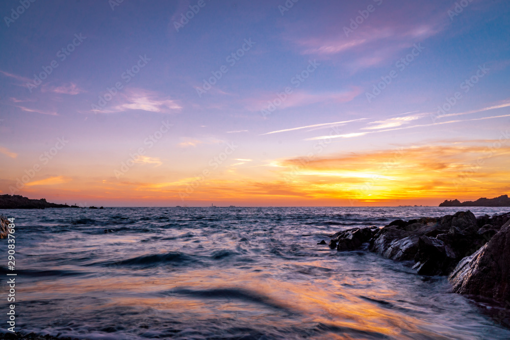 sunset over the sea sunset over the sea
