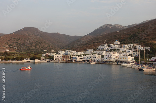 Photo from picturesque port and village of Katapola, Amorgos island, Cyclades, Greece
