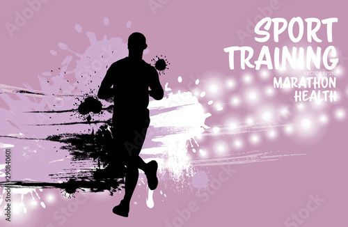 Young fitness runner - vector illustration