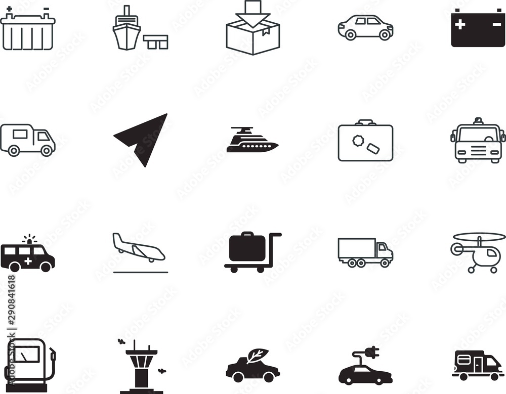 transport vector icon set such as: parcel, courier, care, diplomat, safety, post, shape, copter, painting, dashboard, building, logistics, motorhome, benzine, ship, port, cell, cruise, home, trucking transport vector icon set such as: parcel, courier, care, diplomat, safety, post, shape, copter, painting, dashboard, building, logistics, motorhome, benzine, ship, port, cell, cruise, home, trucking