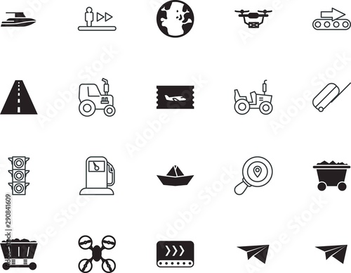 transport vector icon set such as: stairway, side, gasoline, marine, gas, luggage, stock, pipe, recreation, airport, motion, public, petroleum, abstract, roadside, assembly, information, delivering