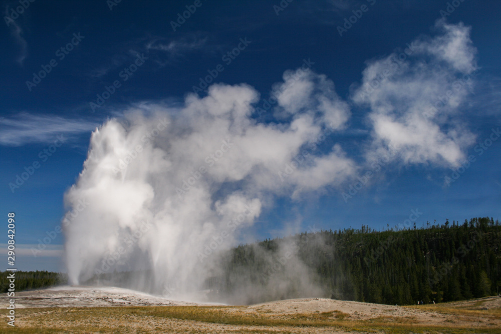 The Old Faithful Geysers, Yellowstone National Park, Wyoming.