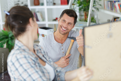 a couple doing diy together