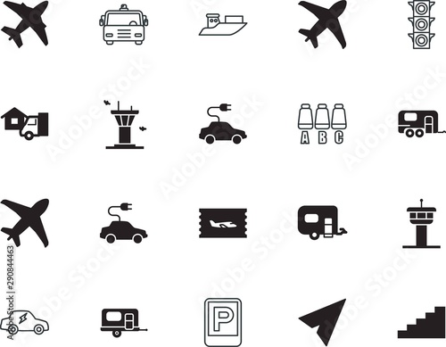transport vector icon set such as: product, yacht, arrival, environmental, public, handicapped, machine, deliver, staircase, disabled, ticket, cruise, people, wheelchair, human, top, label, minimal