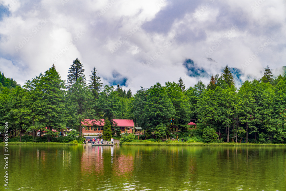 Naklejka premium Karagol (Blacklake) is a very popular tourist attraction in Black Sea region., Borcka, Artvin / Turkey