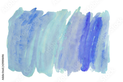 Isolated stain drawn by watercolor paints. Watercolor background for design cutted on a white backdrop. Textural watercolor drawing