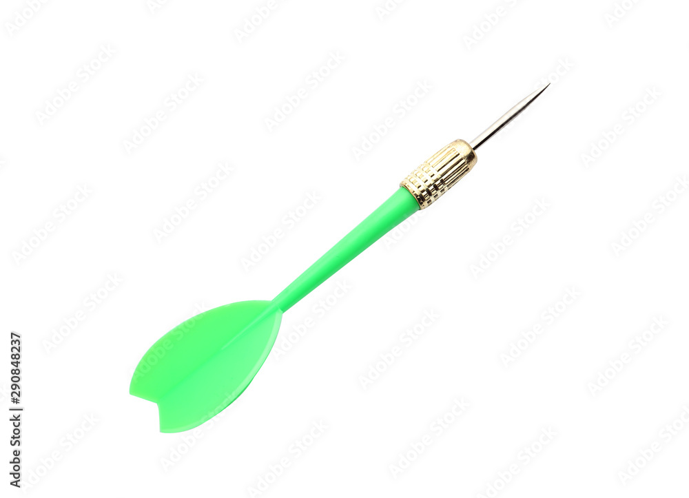 Single sharp green dart isolated on white Single sharp green dart isolated on white