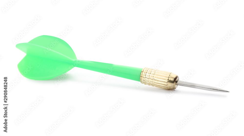 Single sharp green dart isolated on white Single sharp green dart isolated on white