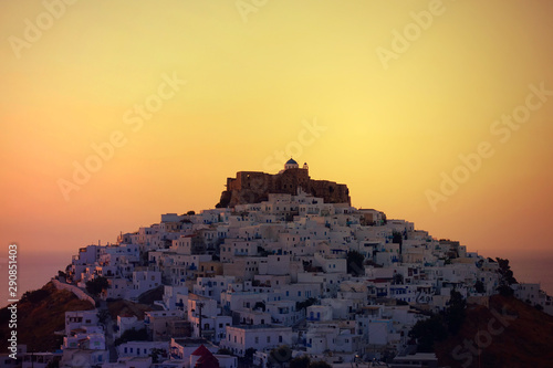 Photo of iconic castle and of Astypalaia island as seen from picturesque village, Dodecanese, Greece