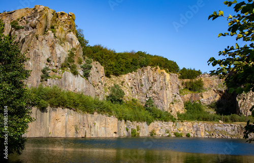 Opalsøen, Lake surrounded by rocks on the island of Bornholm in Denmark