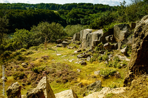 landscape of rocks and greenery on the island of Bornholm