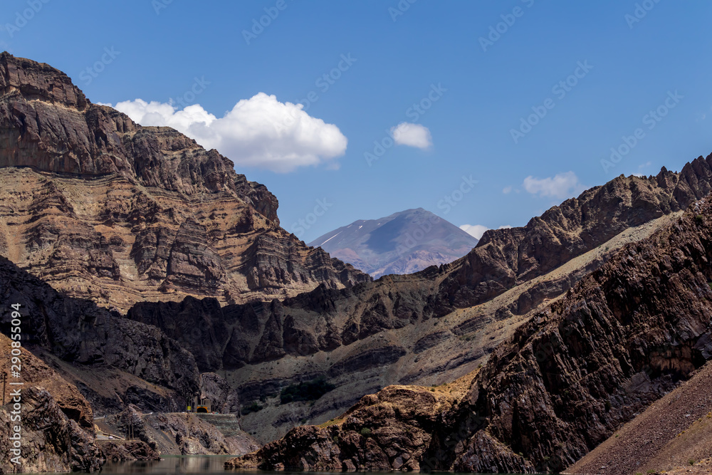 landscape in the mountains and blue sky