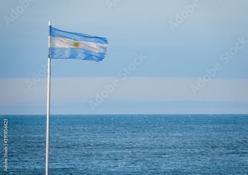 Argentine flag in Mar del Plata, Buenos Aires, Argentina