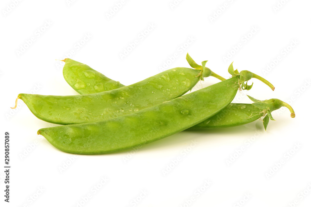 Snow peas isolated on white background Snow peas isolated on white background