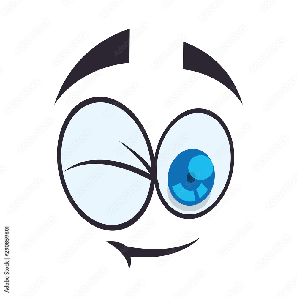 Obraz premium comic face kawaii character vector illustration